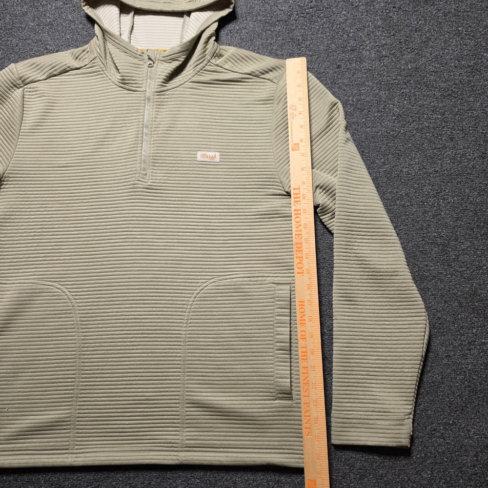 Marsh Wear Sullivan Tech Hoodie Tan Mens XL Ribbed 1/4 Zip Pullover Sweatshirt - Picture 3 of 6